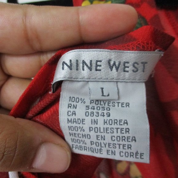 Nine West Red Floral Swimsuit Cover-Up Tank Top - Picture 4 of 7